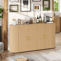 63 Buffet Sideboard Cabinet with Storage Fluted Accent Credenza with Adjustable Shelves Modern Sideboard Cabinet with Curvy Edge Console Table