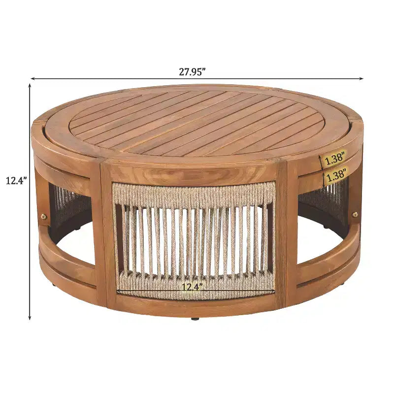 Table basse d'extérieur en bois d'acacia
