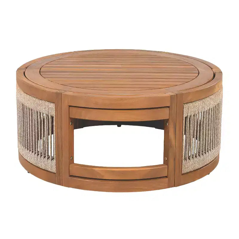 Table basse d'extérieur en bois d'acacia