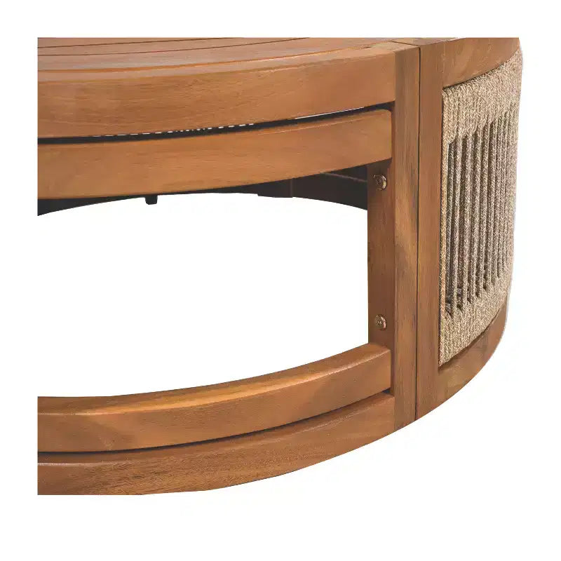 Table basse d'extérieur en bois d'acacia