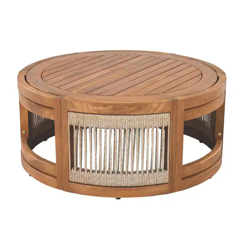 Table basse d'extérieur en bois d'acacia