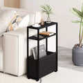 Narwey Narrow Side Table Slim Side Table with Magazine Rack