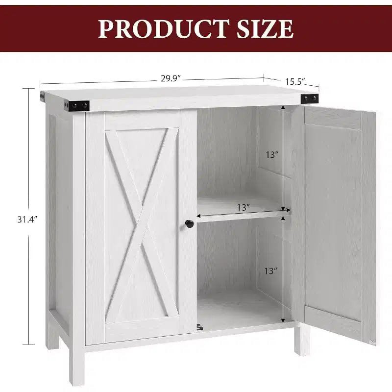 Meuble d'appoint double-porte style rustique