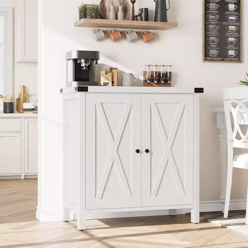 Meuble d'appoint double-porte style rustique