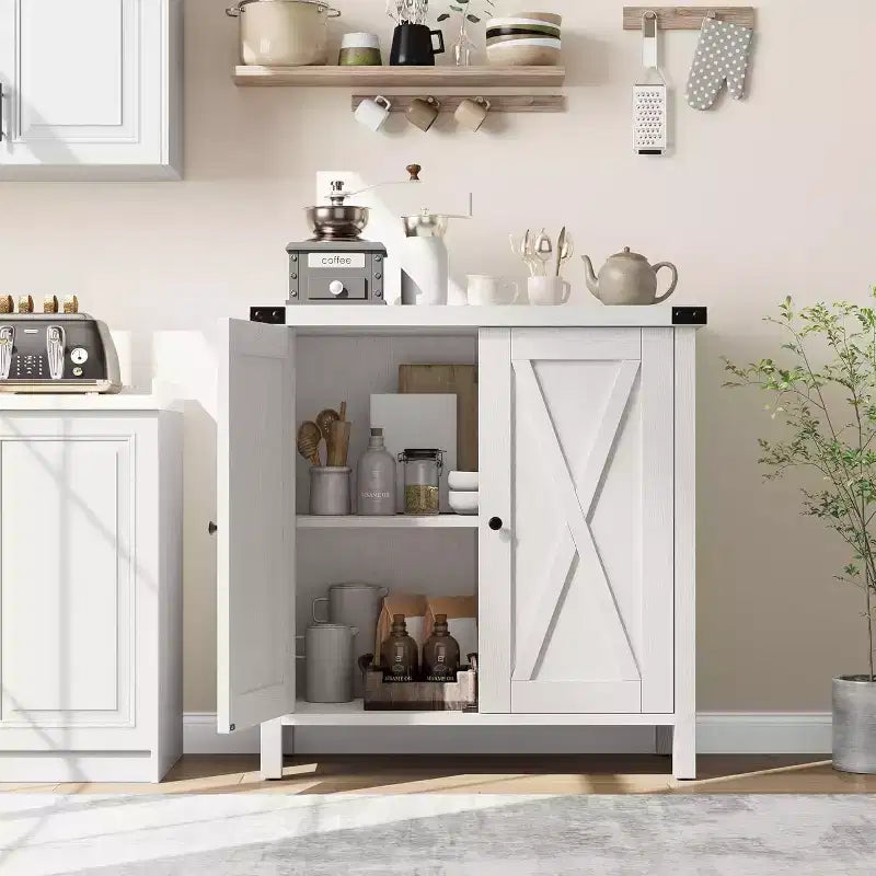 Meuble d'appoint double-porte style rustique
