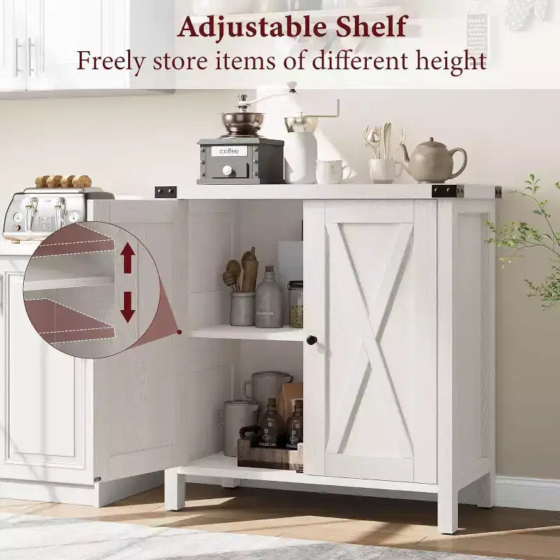 Meuble d'appoint double-porte style rustique