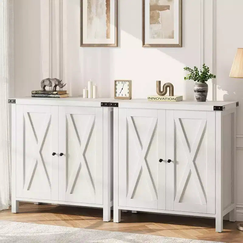 Meuble d'appoint double-porte style rustique