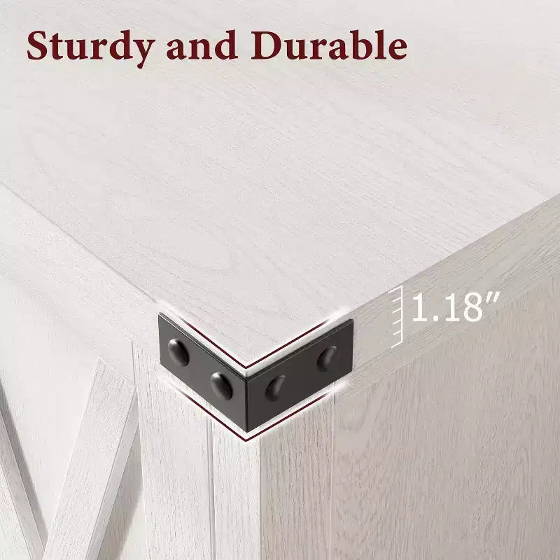 Meuble d'appoint double-porte style rustique