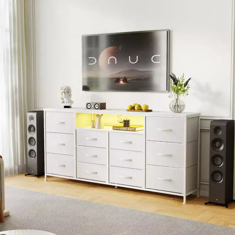 Borne de recharge et meuble TV lumineux