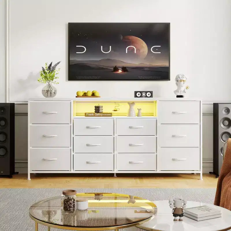 Borne de recharge et meuble TV lumineux