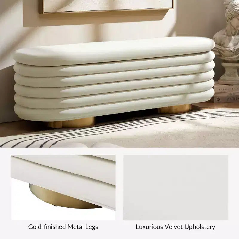 Banc capitonné couleur Tiffany