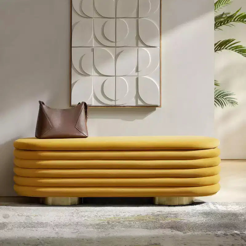 Banc capitonné couleur Tiffany