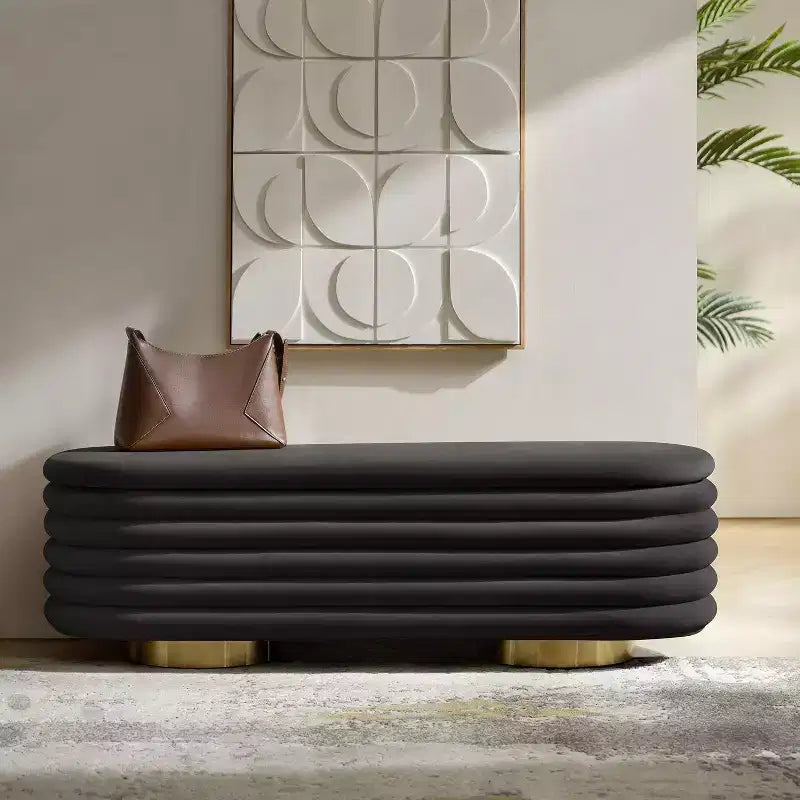 Banc capitonné couleur Tiffany
