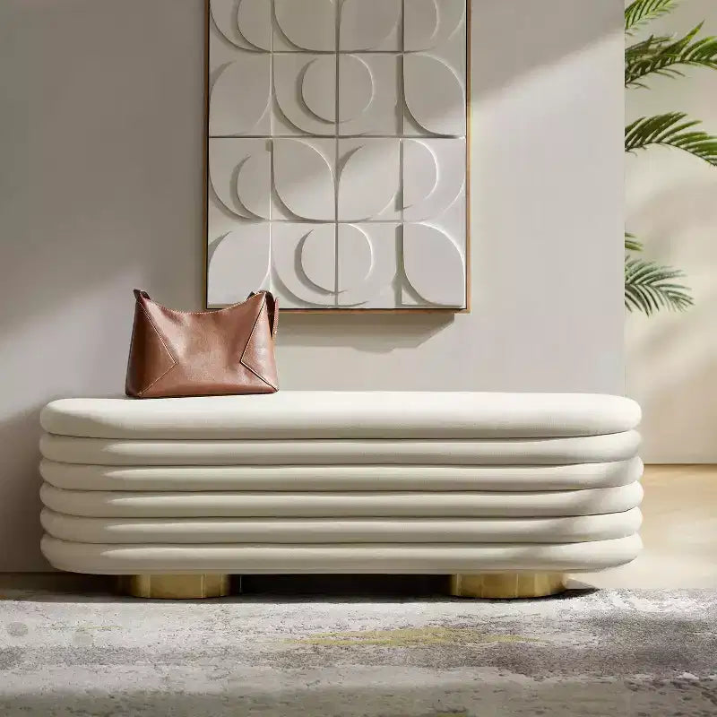 Banc capitonné couleur Tiffany