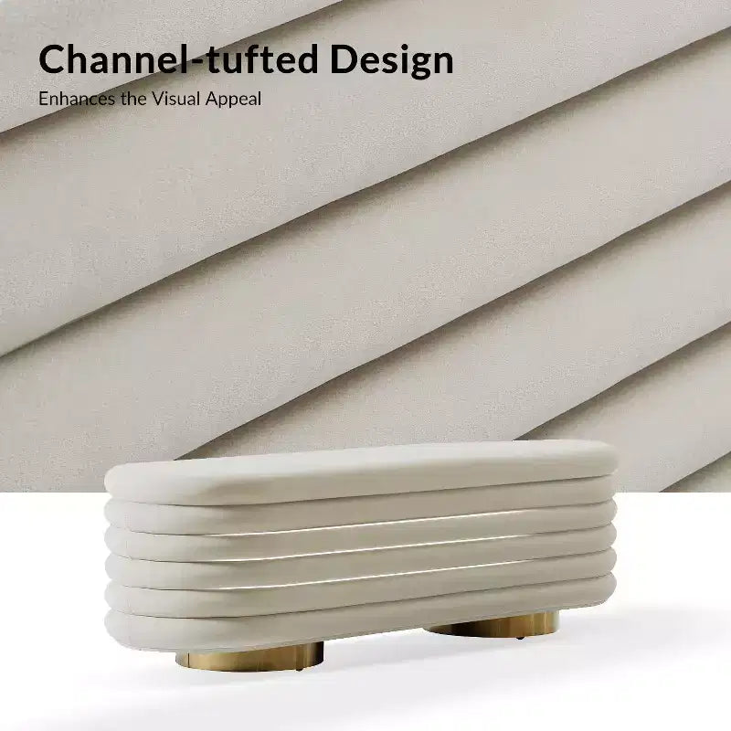 Banc capitonné couleur Tiffany