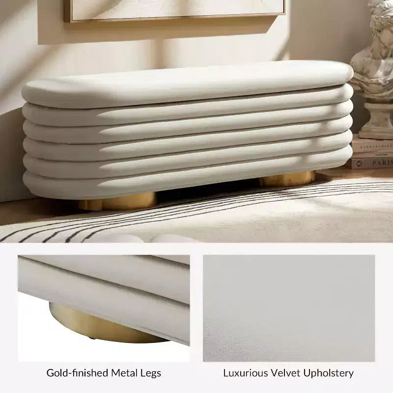 Banc capitonné couleur Tiffany