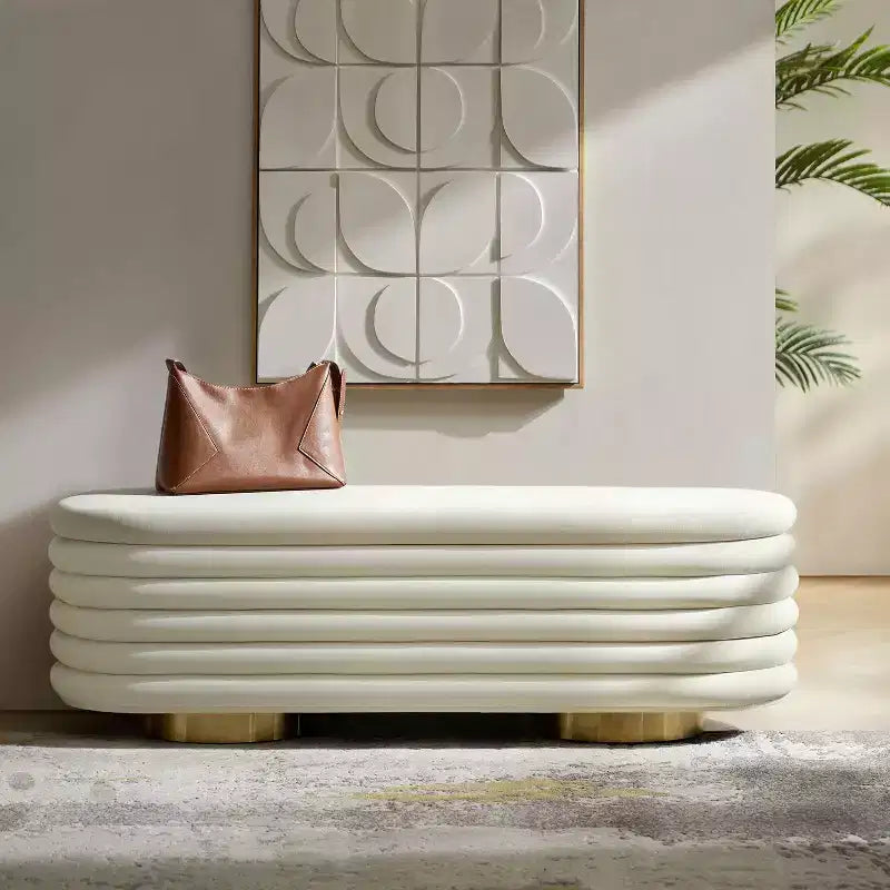 Banc capitonné couleur Tiffany