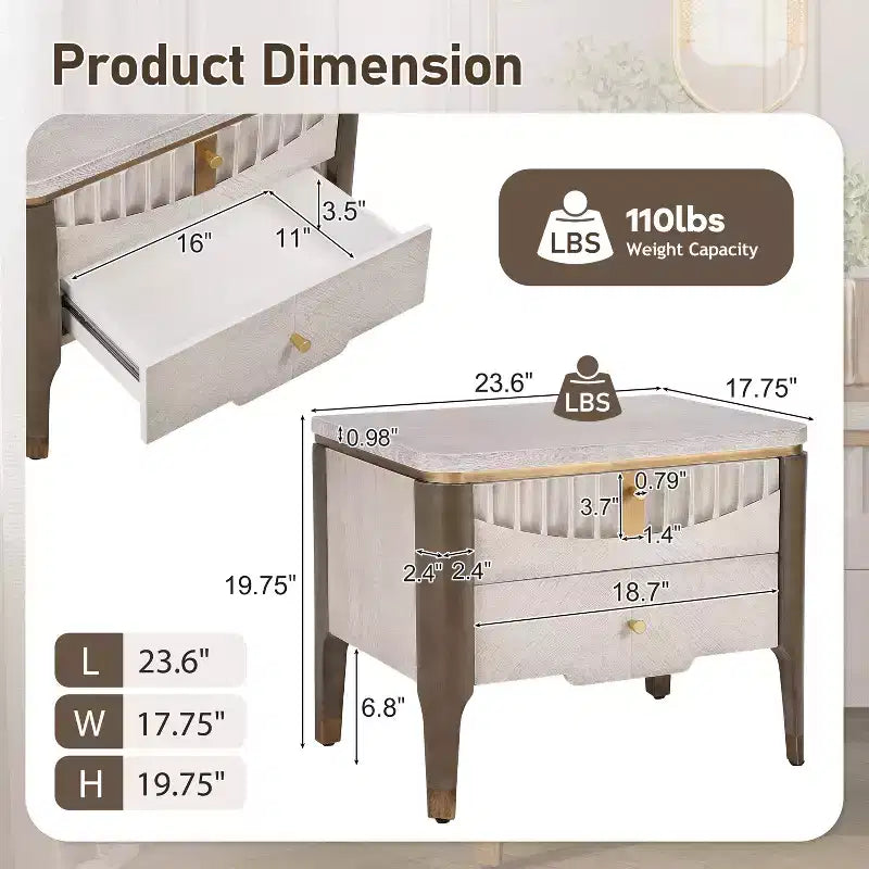 Table d'appoint décorative à motifs ondulés