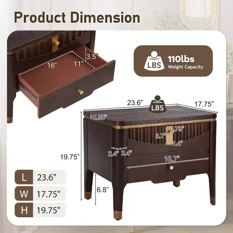 Table d'appoint décorative à motifs ondulés