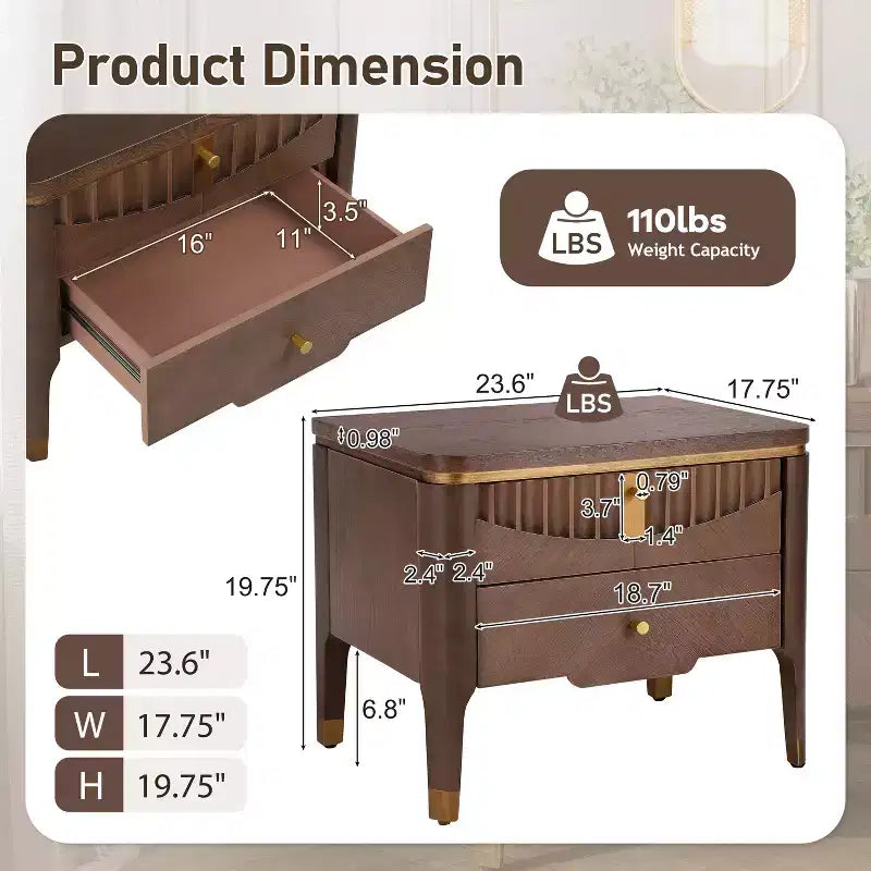 Table d'appoint décorative à motifs ondulés