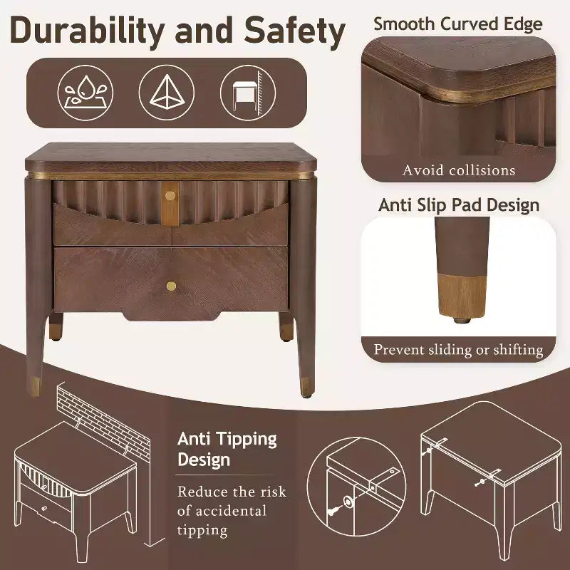 Table d'appoint décorative à motifs ondulés