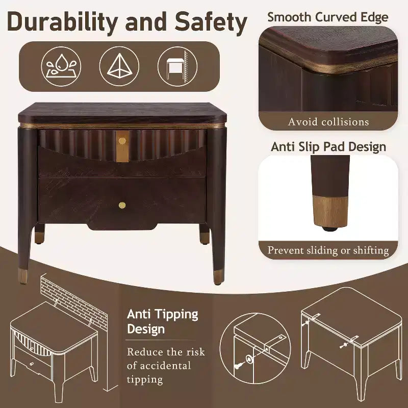 Table d'appoint décorative à motifs ondulés