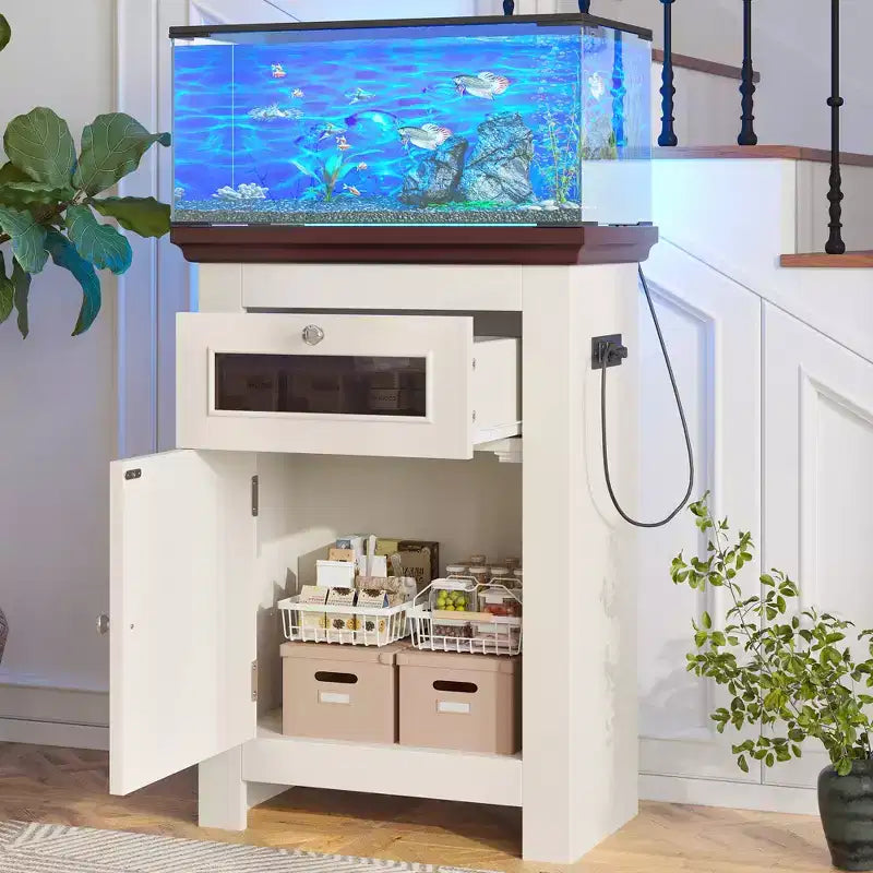 Meuble d'aquarium en bois de style ferme Dalton