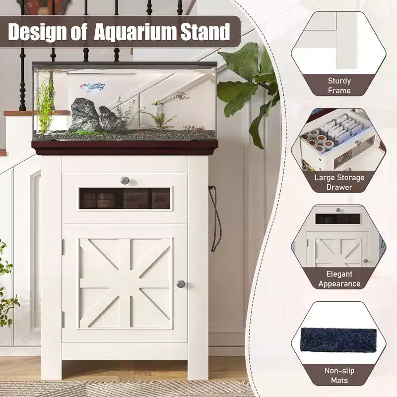 Meuble d'aquarium en bois de style ferme Dalton