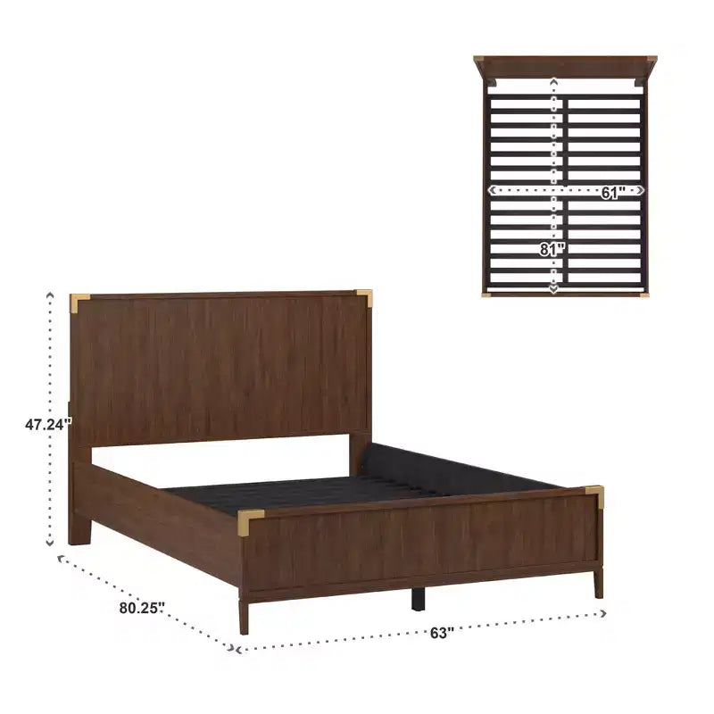Lit plateforme de style militaire