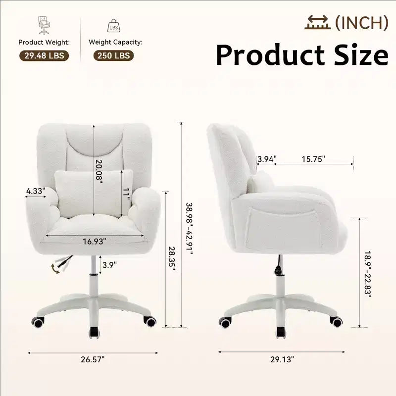 Chaise de bureau réglable en tissu