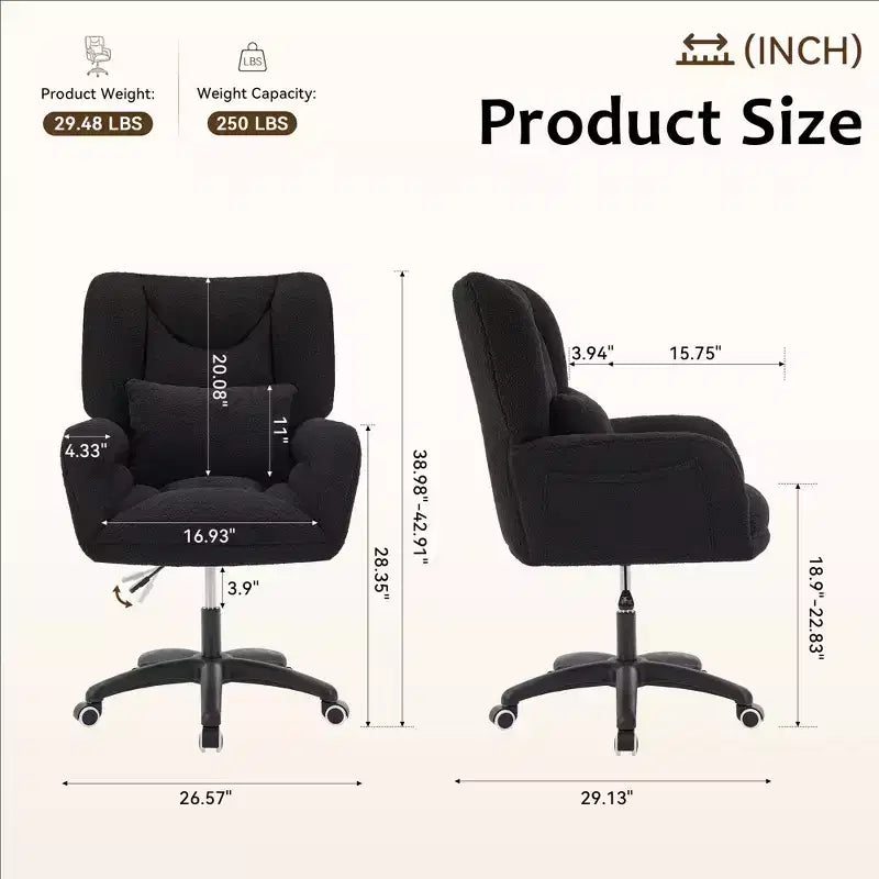 Chaise de bureau réglable en tissu