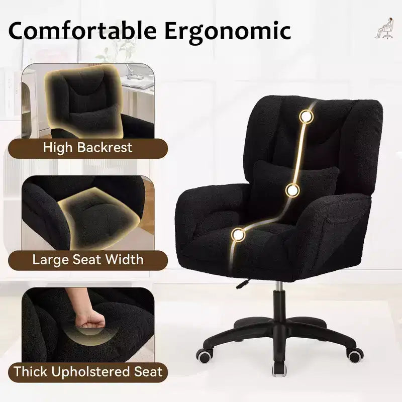 Chaise de bureau réglable en tissu