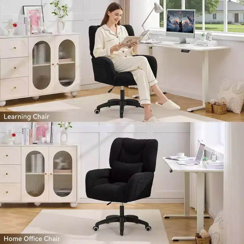 Chaise de bureau réglable en tissu