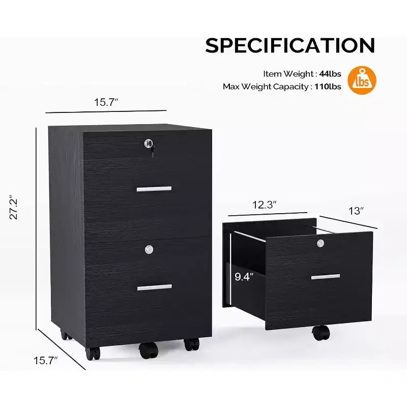 Meuble de classement roulant en bois