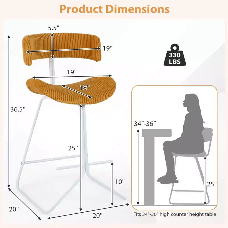 Dossier incurvé, assise rembourrée