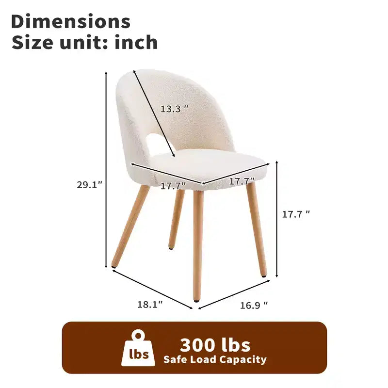 Chaise de salle à manger en peluche Teddy