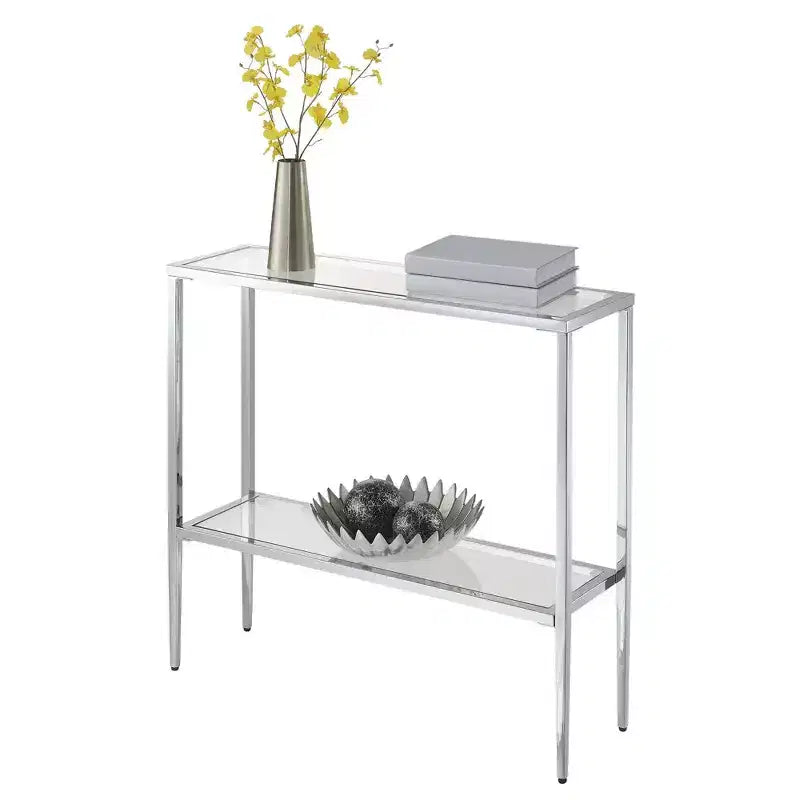 Console en verre chromé