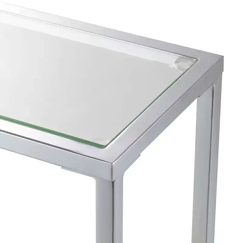 Console en verre chromé