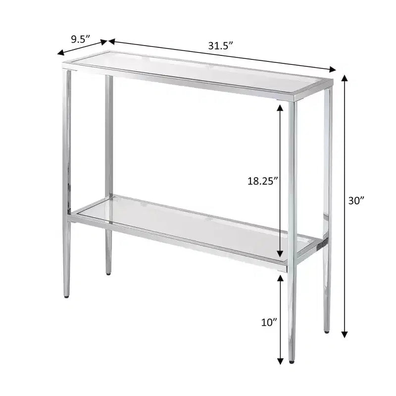 Console en verre chromé
