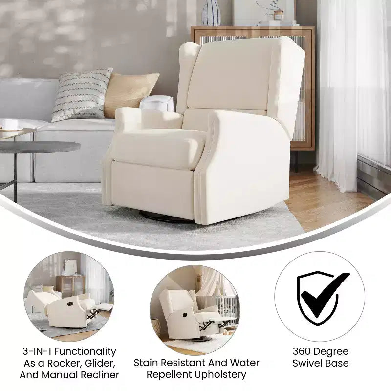 Fauteuil relax pivotant, inclinable et à bascule