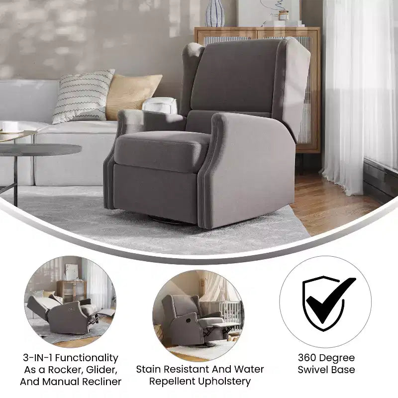 Fauteuil relax pivotant, inclinable et à bascule