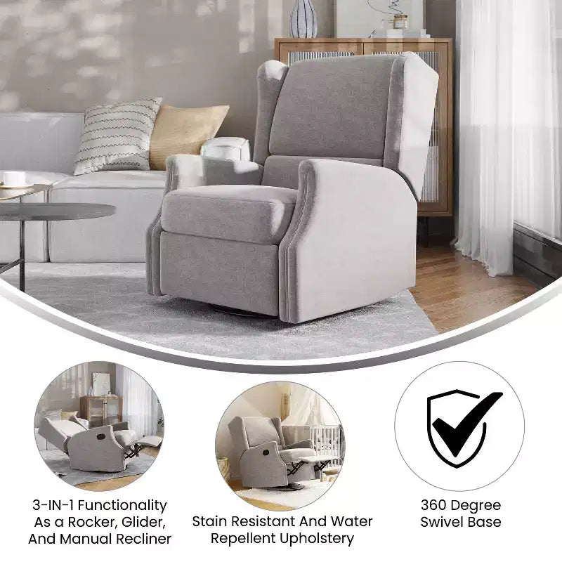 Fauteuil relax pivotant, inclinable et à bascule
