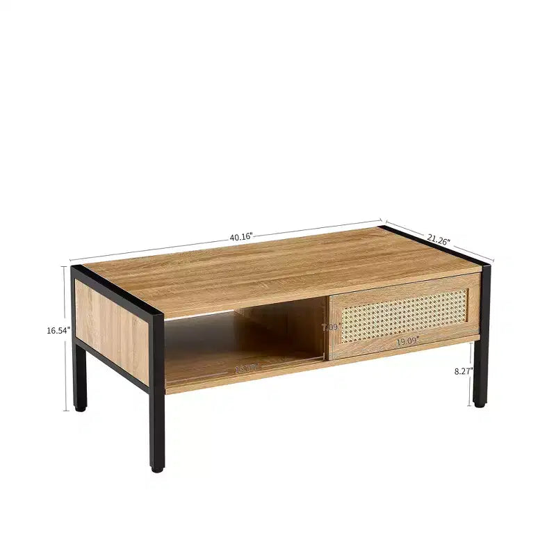 Table basse en rotin