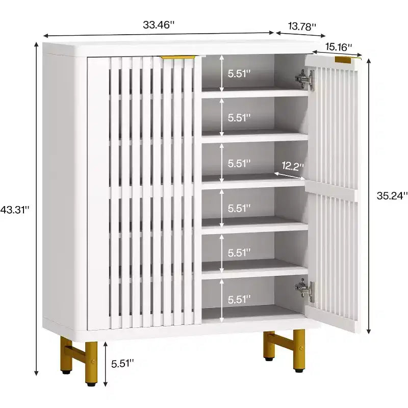 Meuble à chaussures à portes persiennes